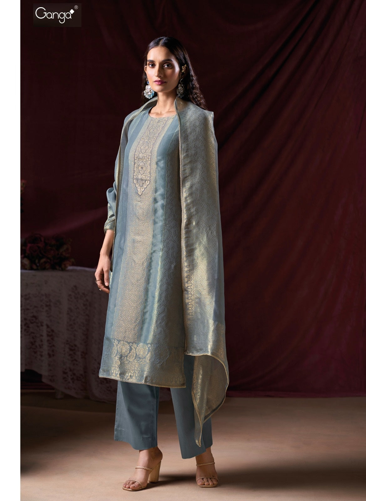 Arnisa Ganga Premium Bemberg Plazzo Style Suits Exporter