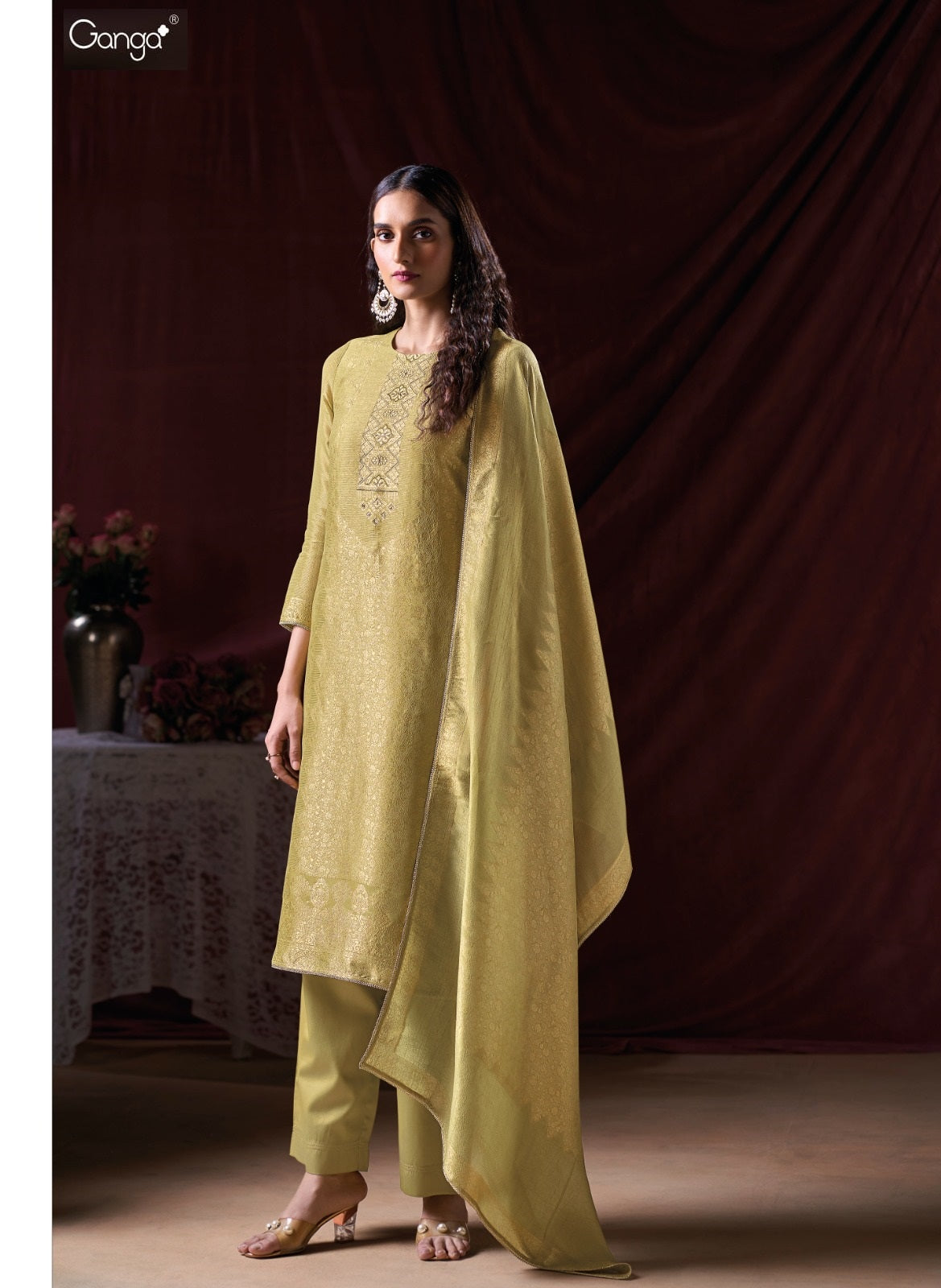 Arnisa Ganga Premium Bemberg Plazzo Style Suits Exporter