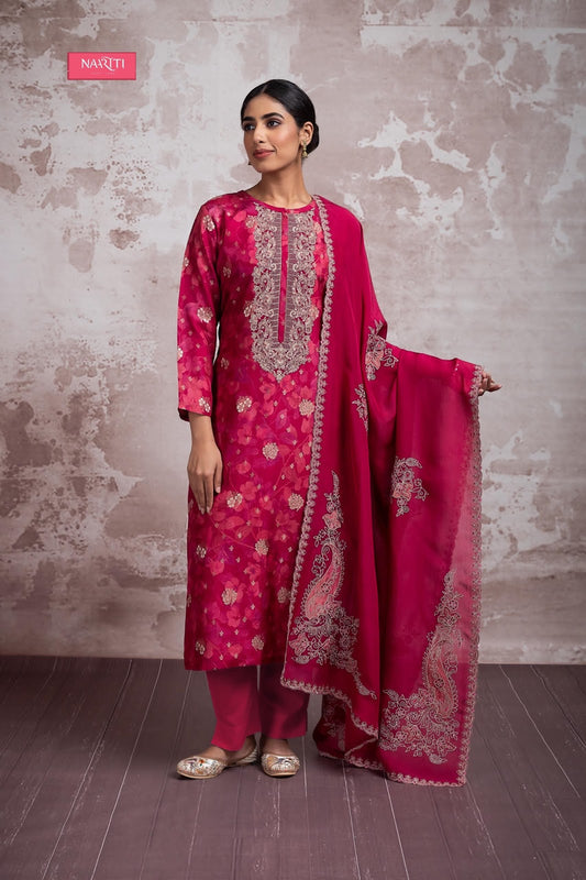 Aroham Naariti Russian Silk Pant Style Suits Exporter