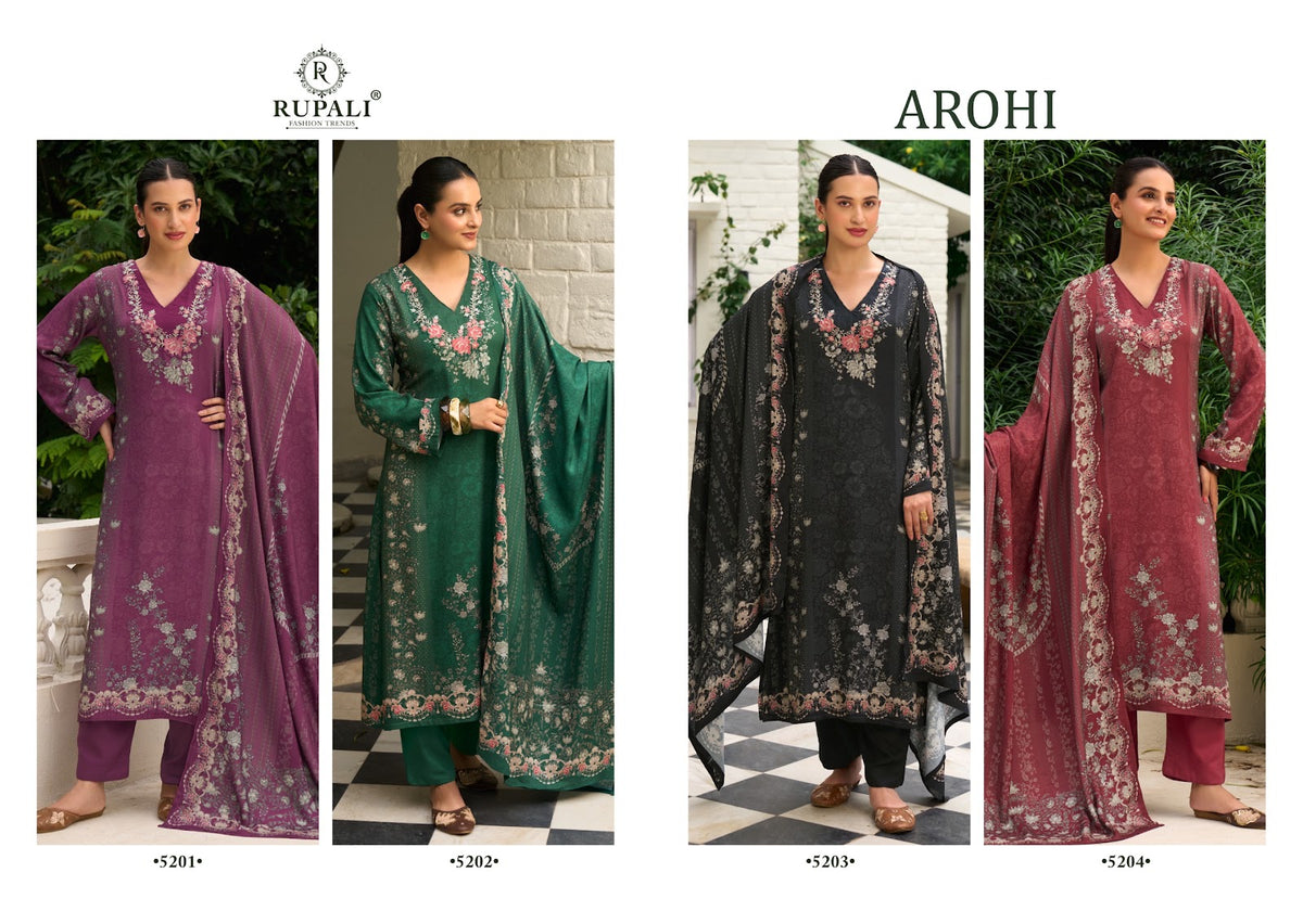 Arohi Rupali Viscose Pashmina Suits Manufacturer Ahmedabad