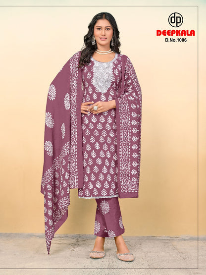 Arohi Vol 1 Deepkala Pure Cotton Readymade Pant Style Suits Manufacturer Gujarat