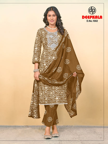 Arohi Vol 1 Deepkala Pure Cotton Readymade Pant Style Suits Manufacturer Gujarat