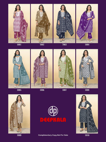 Arohi Vol 1 Deepkala Pure Cotton Readymade Pant Style Suits Manufacturer Gujarat