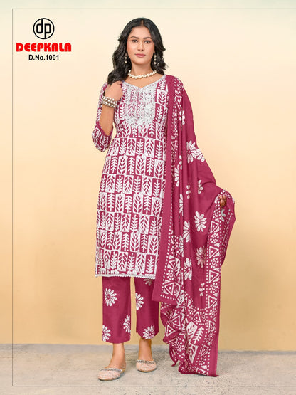 Arohi Vol 1 Deepkala Pure Cotton Readymade Pant Style Suits Manufacturer Gujarat