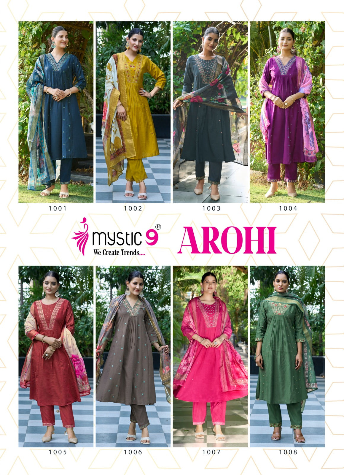 Arohi Vol 1 Mystic 9 Vertican Readymade Anarkali Suits Wholesaler