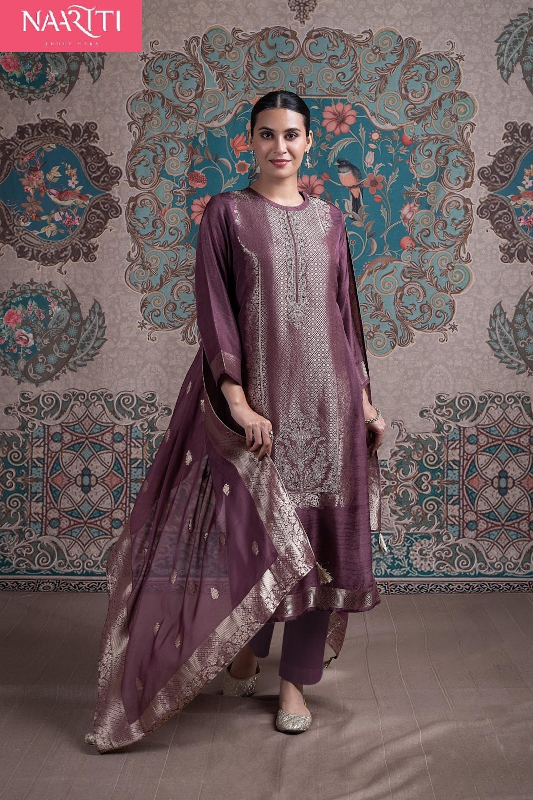 Arohum Naariti Pure Silk Pant Style Suits Wholesaler India