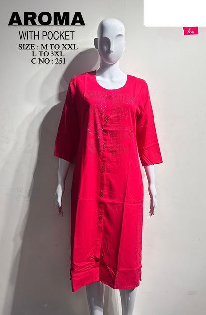 Aroma Liva Jnx Rayon Kurti With Pocket Exporter Ahmedabad