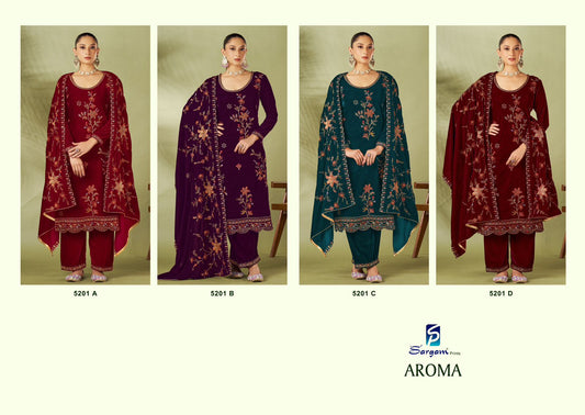 Aroma Sargam Prints Velvet Suits Wholesaler India