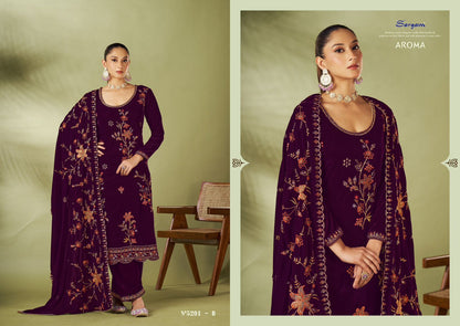 Aroma Sargam Prints Velvet Suits Wholesaler India