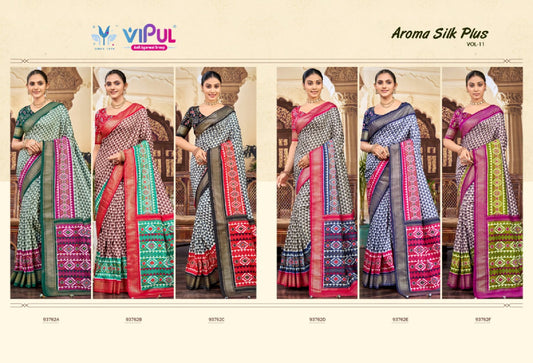 Aroma Silk Plus Vol 11 Vipul Dola Silk Sarees Wholesaler