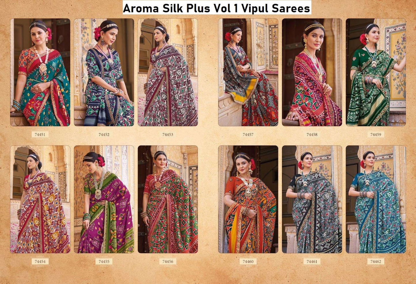 Aroma Silk Plus Vol 1 Vipul Sarees Supplier India