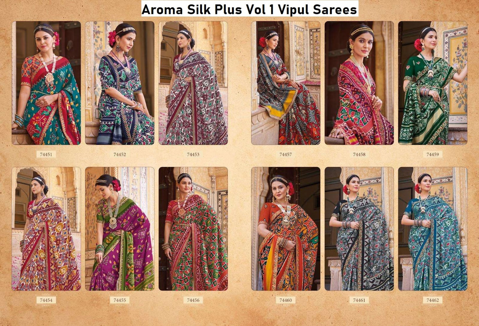 Aroma Silk Plus Vol 1 Vipul Sarees Supplier India