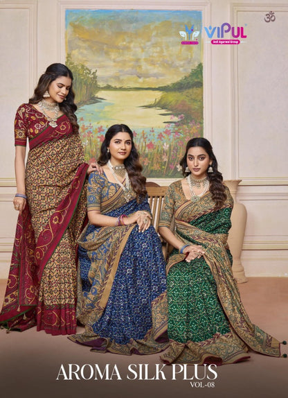 Aroma Silk Plus Vol 8 Vipul Dola Sarees Wholesale Rate