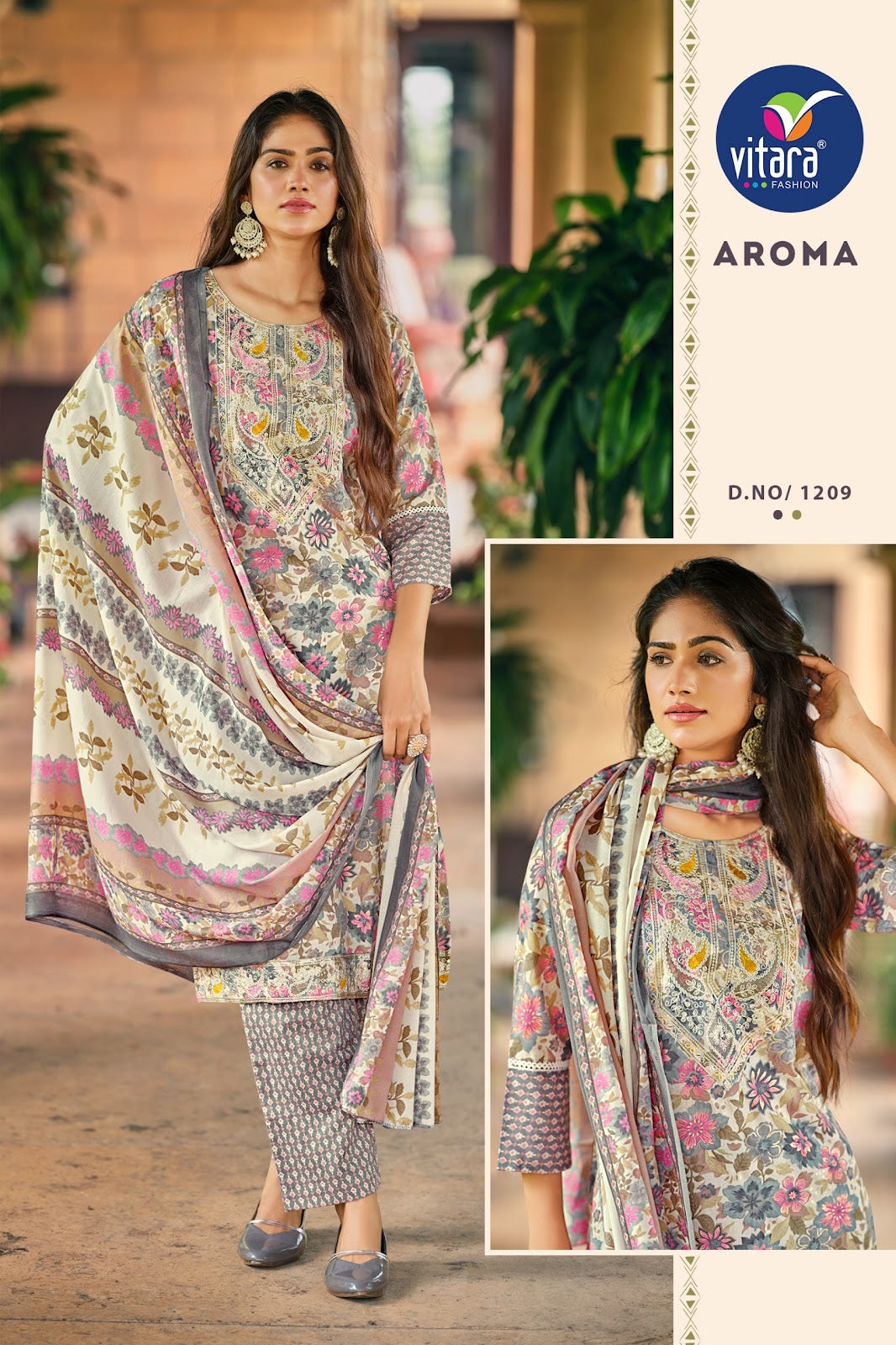 Aroma Vitara Cambric Readymade Pant Style Suits Supplier India