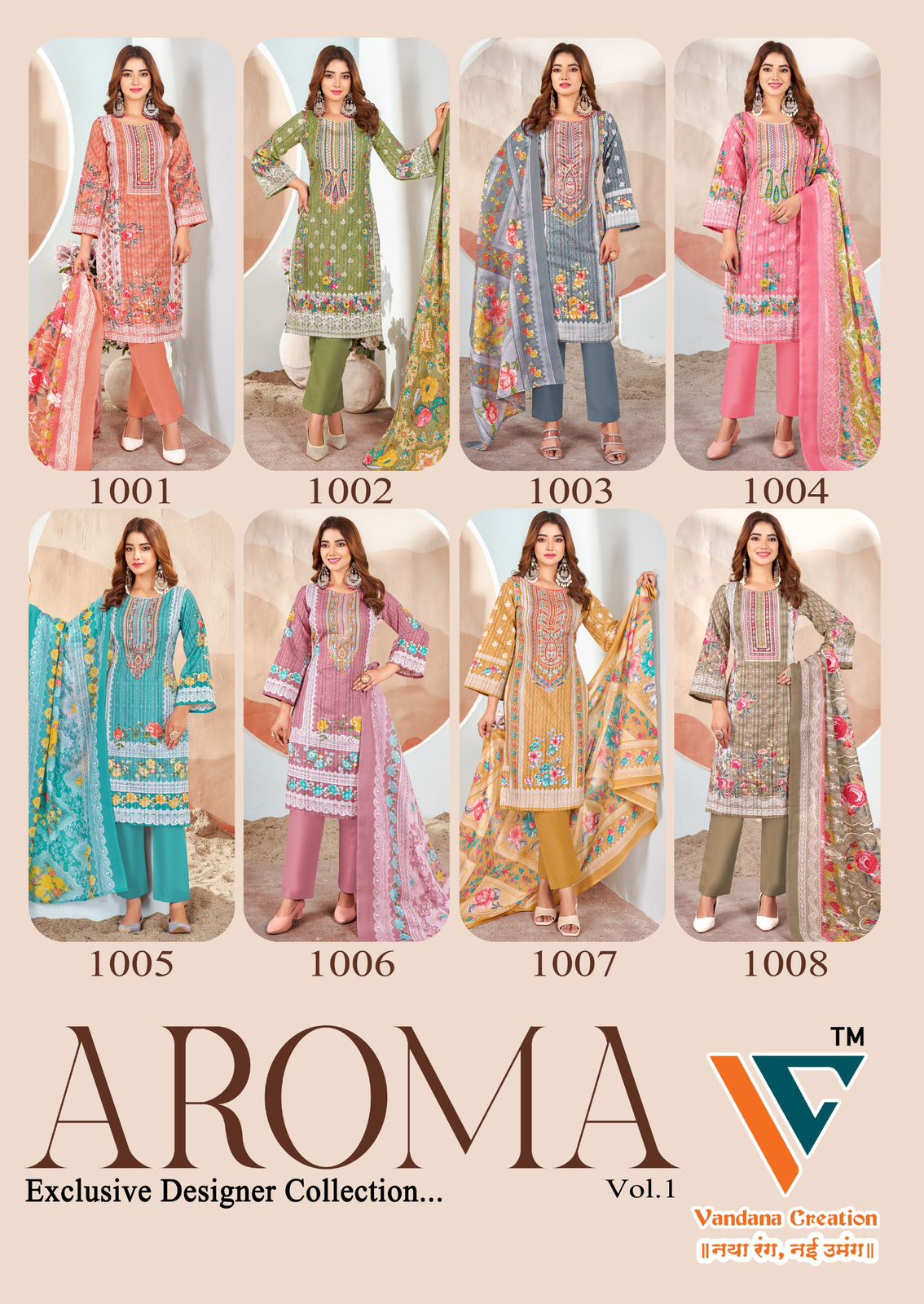 Aroma Vol 1 Vandana Creation Soft Cotton Karachi Salwar Suits Exporter Gujarat