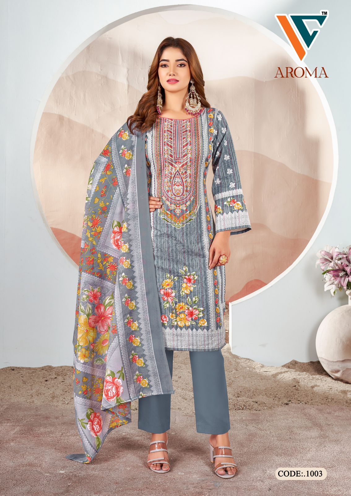 Aroma Vol 1 Vandana Creation Soft Cotton Karachi Salwar Suits Exporter Gujarat