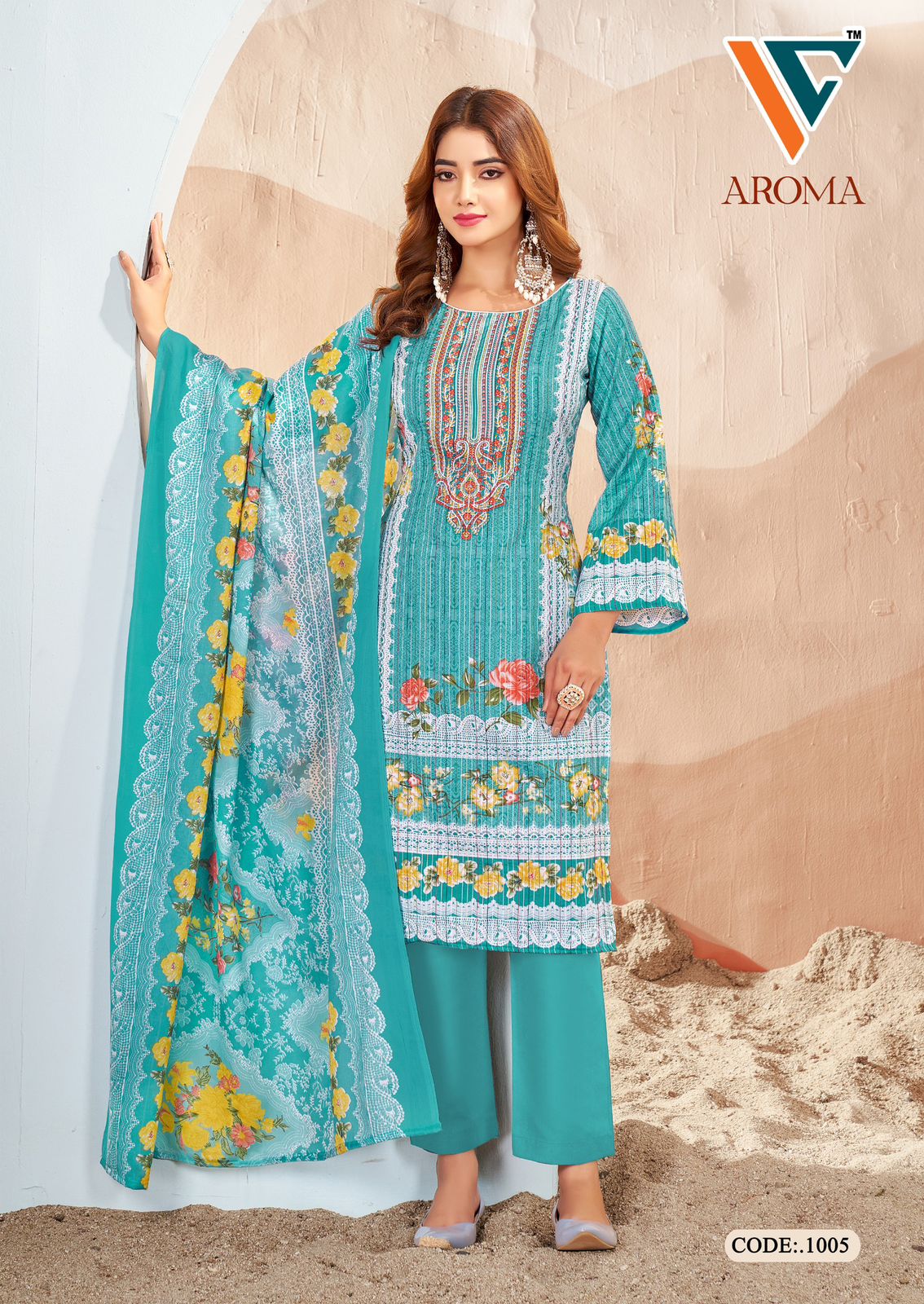 Aroma Vol 1 Vandana Creation Soft Cotton Karachi Salwar Suits Exporter Gujarat