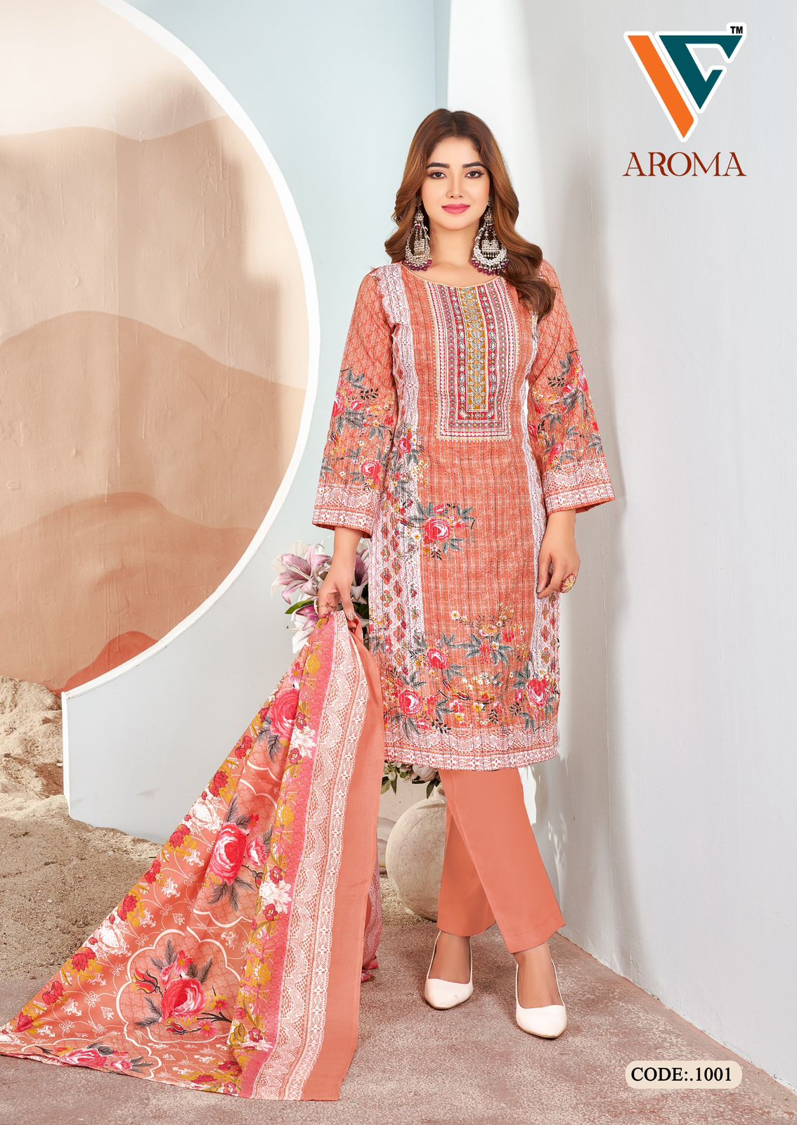Aroma Vol 1 Vandana Creation Soft Cotton Karachi Salwar Suits Exporter Gujarat