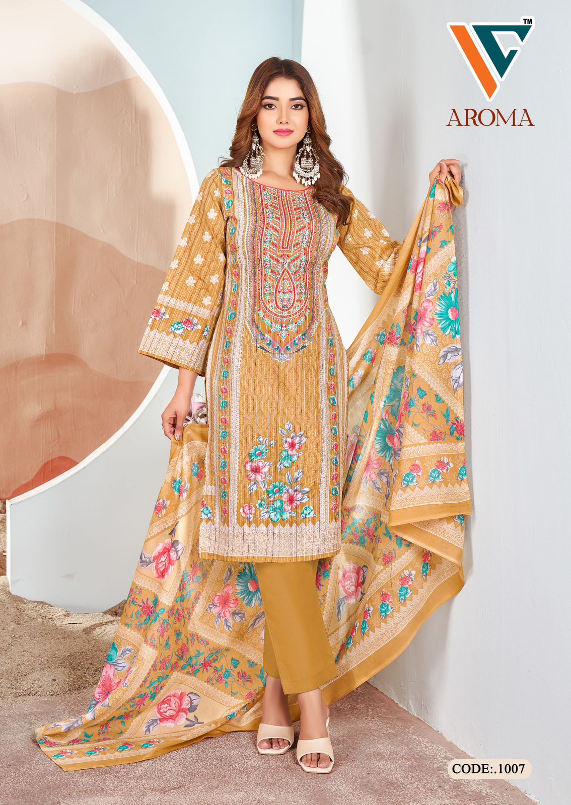 Aroma Vol 1 Vandana Creation Soft Cotton Karachi Salwar Suits Exporter Gujarat
