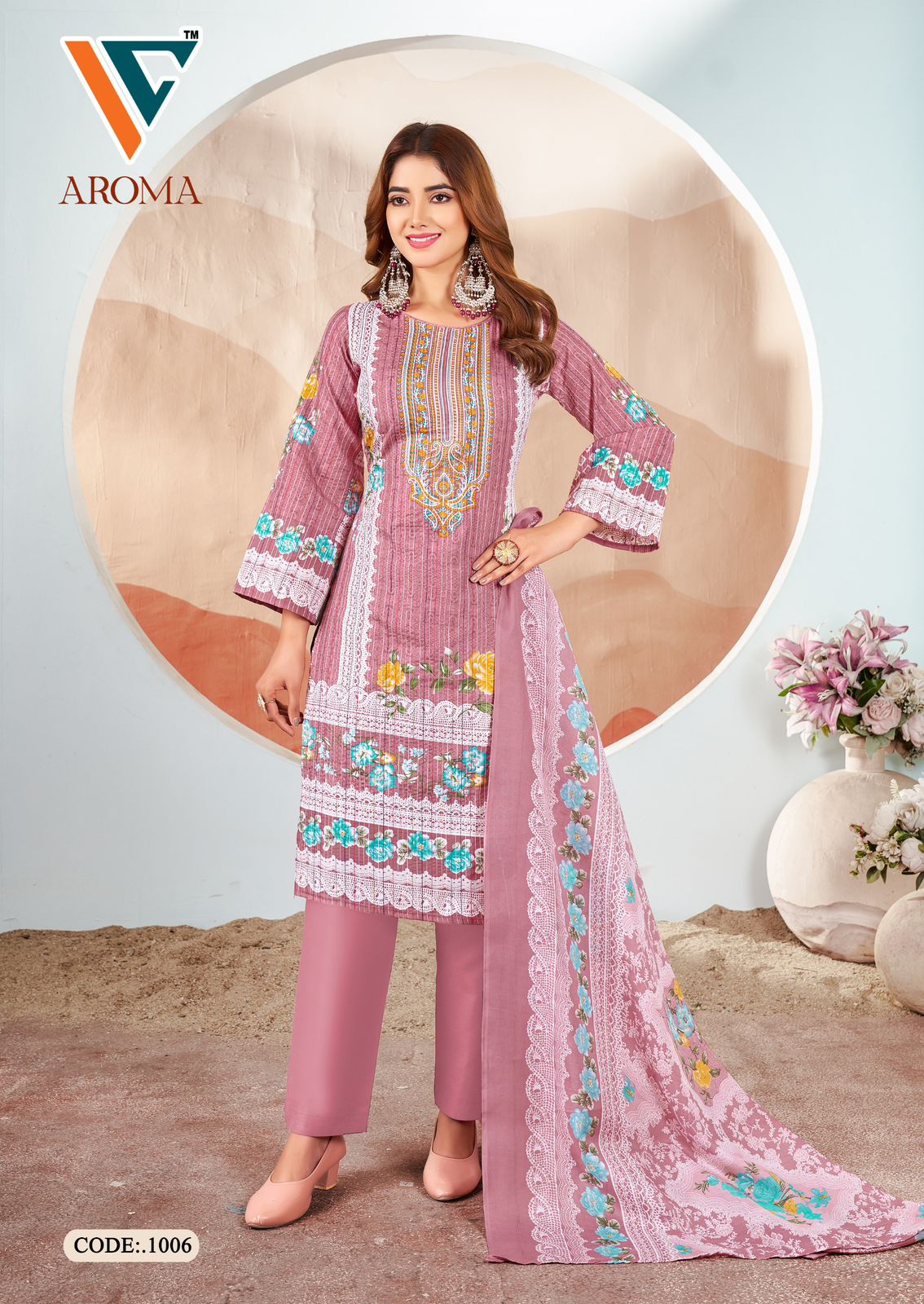 Aroma Vol 1 Vandana Creation Soft Cotton Karachi Salwar Suits Exporter Gujarat