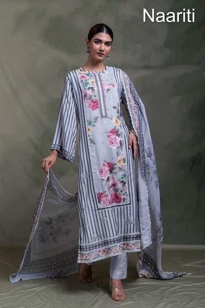 Aroob Naariti Pure Muslin Pant Style Suits Wholesaler Gujarat