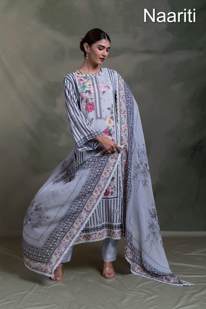 Aroob Naariti Pure Muslin Pant Style Suits Wholesaler Gujarat