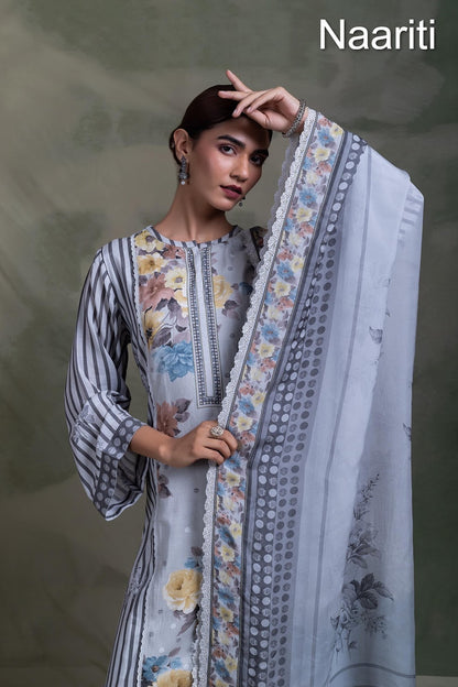 Aroob Naariti Pure Muslin Pant Style Suits Wholesaler Gujarat