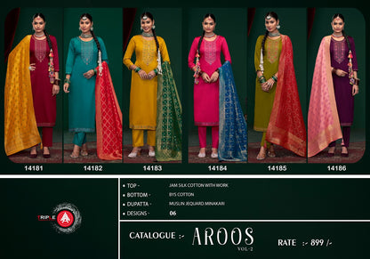 Aroos Vol 2 Triple Aaa Jam Silk Pant Style Suits Manufacturer Gujarat