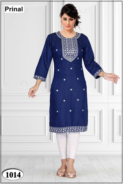 Arpita Prinal Reyon Knee Length Kurtis Wholesale Price