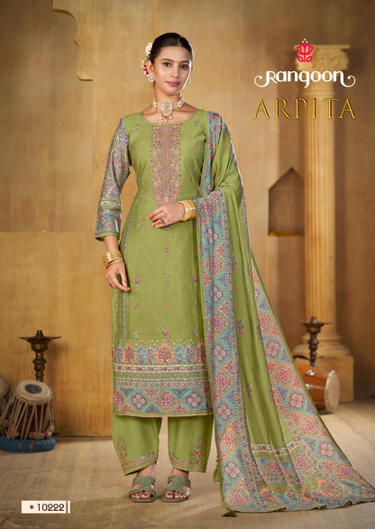 Arpita Rangoon Muslin Readymade Pant Style Suits Wholesale