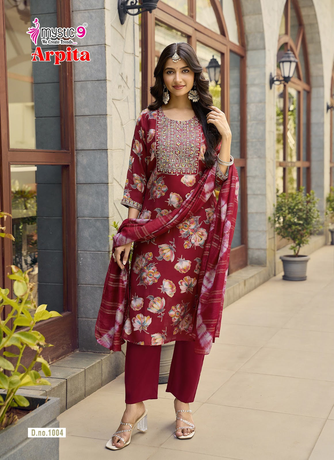 Arpita Vol 1 Mystic 9 Mul Chanderi Readymade Pant Style Suits Wholesale Price