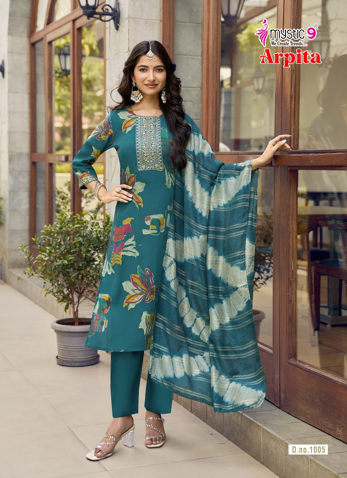 Arpita Vol 1 Mystic 9 Mul Chanderi Readymade Pant Style Suits Wholesale Price