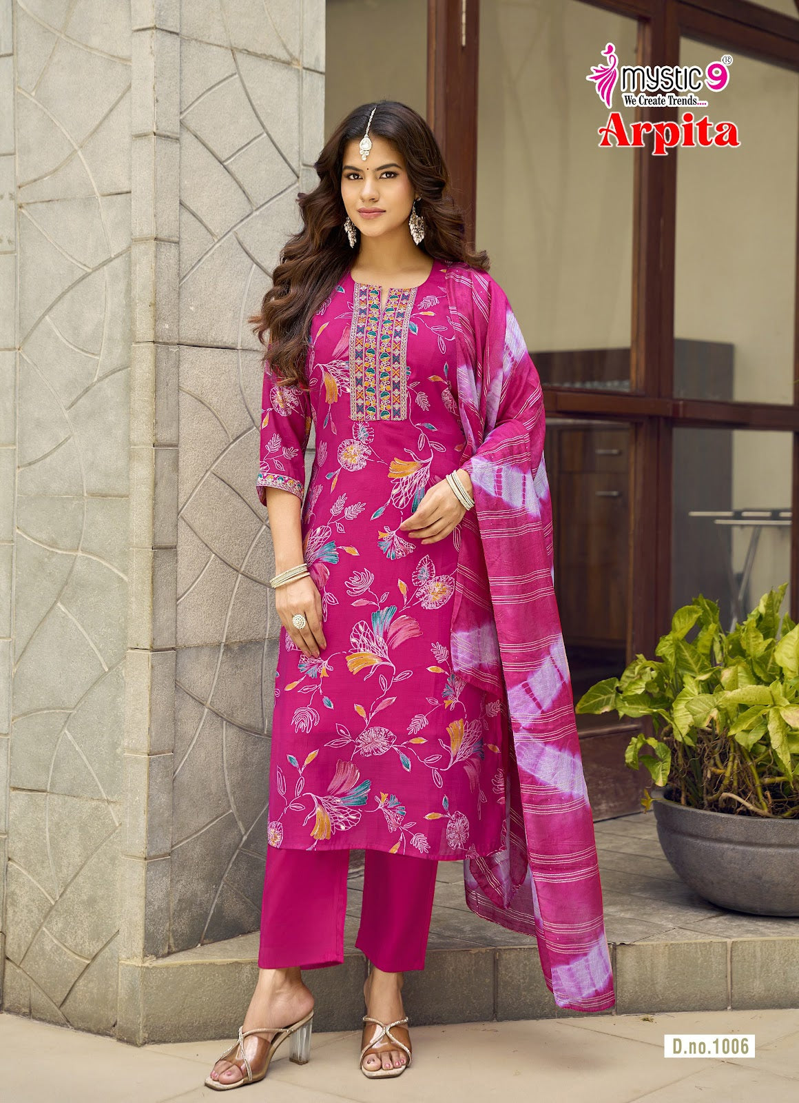 Arpita Vol 1 Mystic 9 Mul Chanderi Readymade Pant Style Suits Wholesale Price