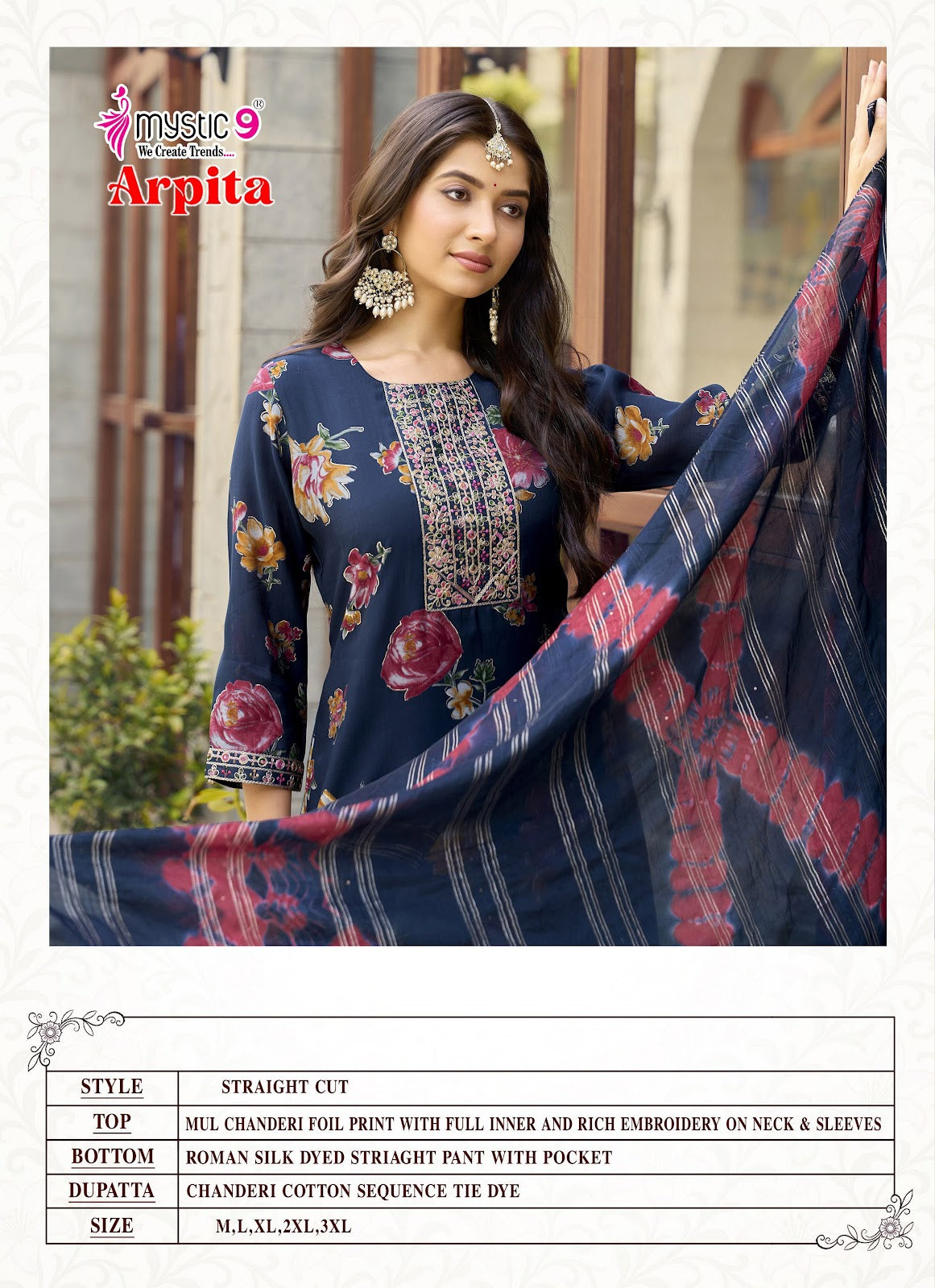 Arpita Vol 1 Mystic 9 Mul Chanderi Readymade Pant Style Suits Wholesale Price