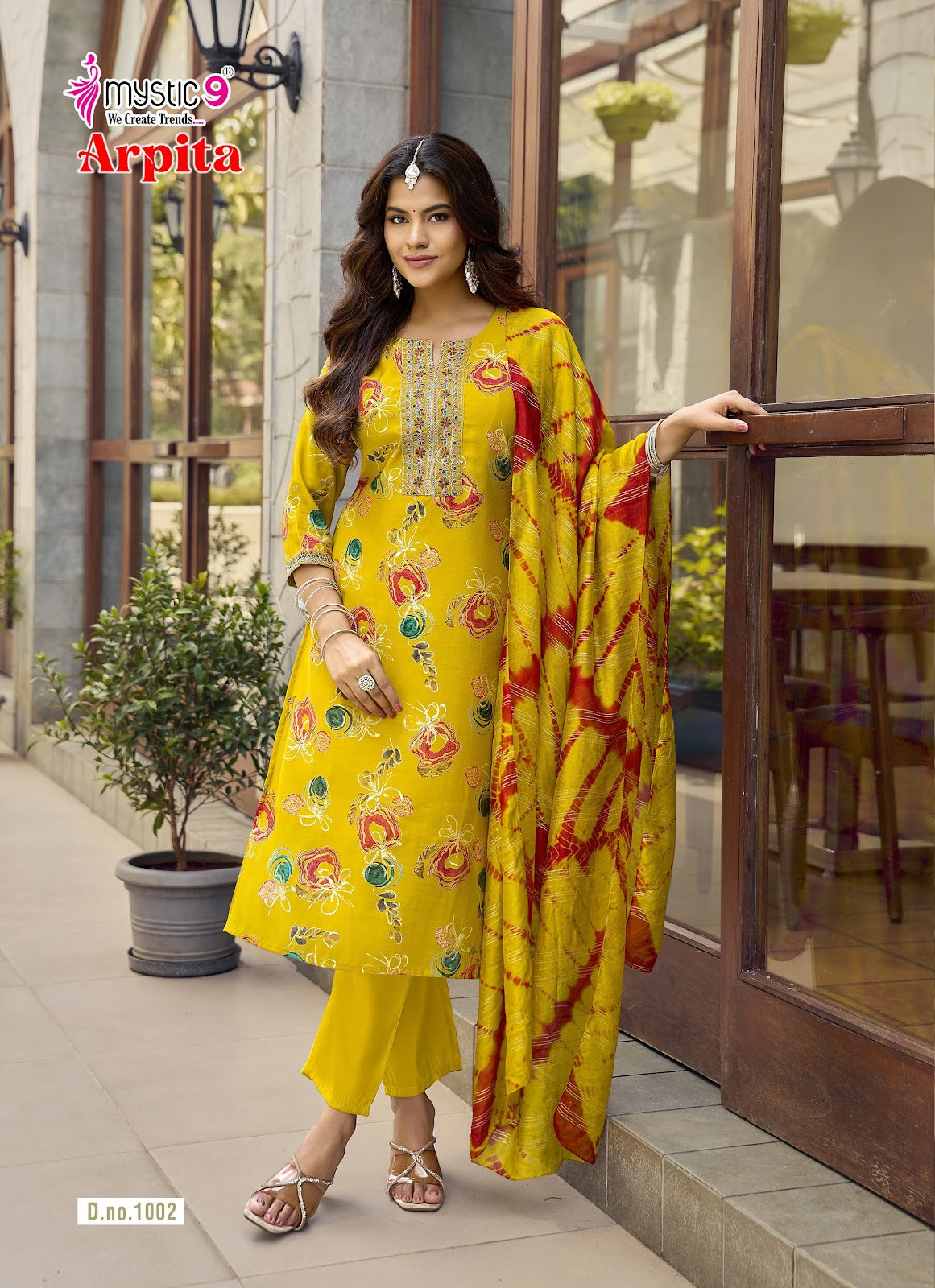 Arpita Vol 1 Mystic 9 Mul Chanderi Readymade Pant Style Suits Wholesale Price