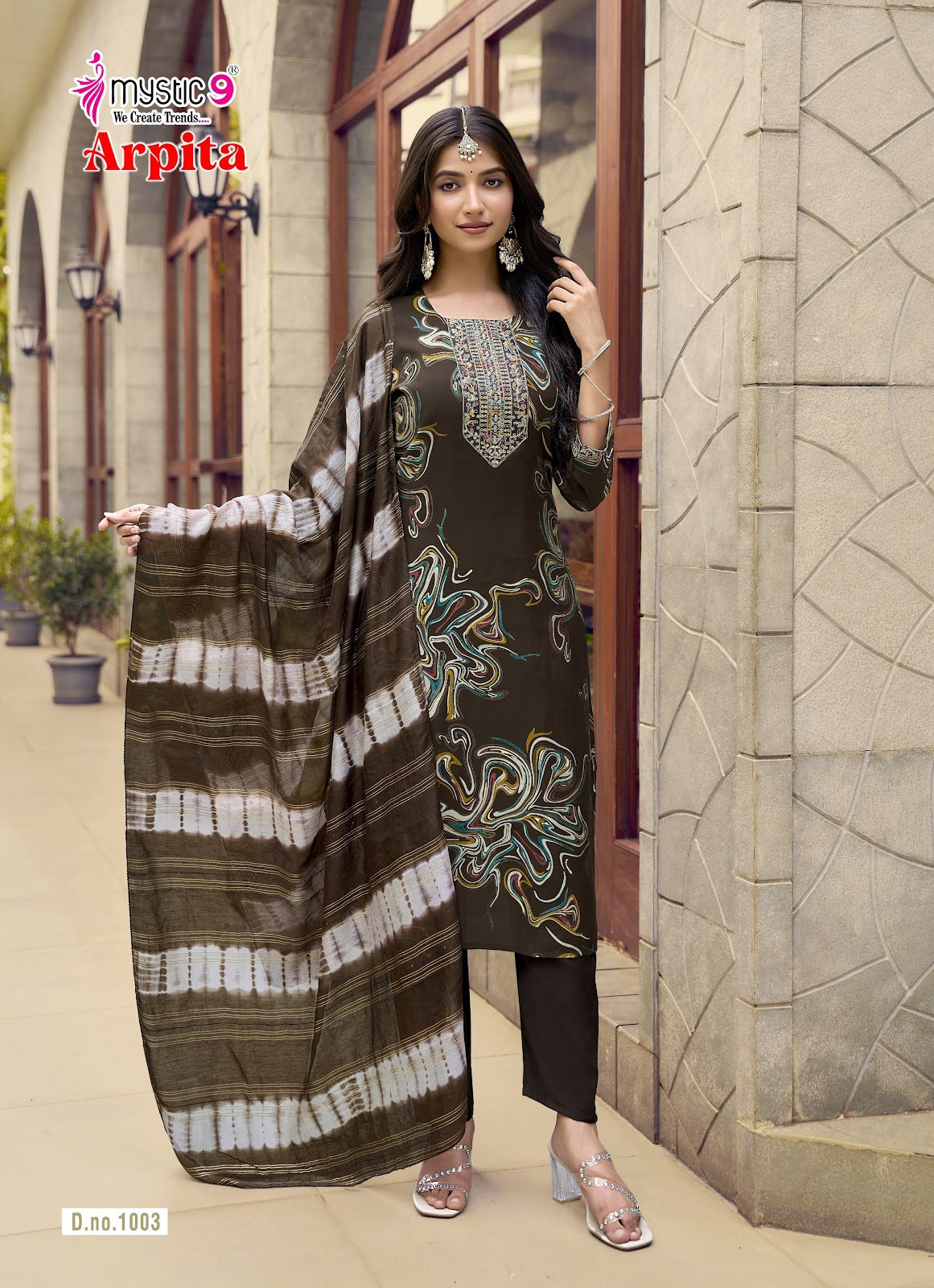 Arpita Vol 1 Mystic 9 Mul Chanderi Readymade Pant Style Suits Wholesale Price