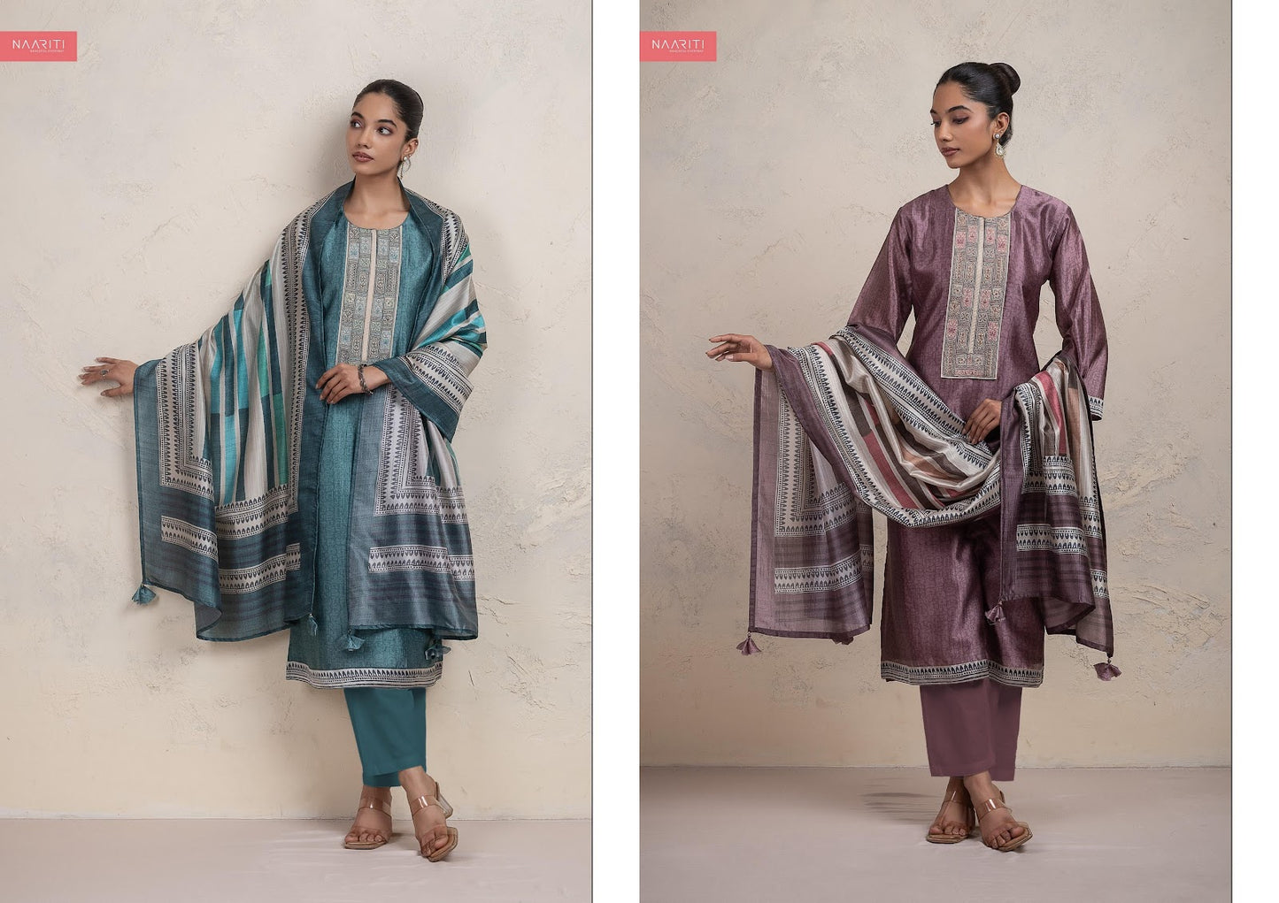 Arqeet Naariti Silk Pant Style Suits Wholesale Price