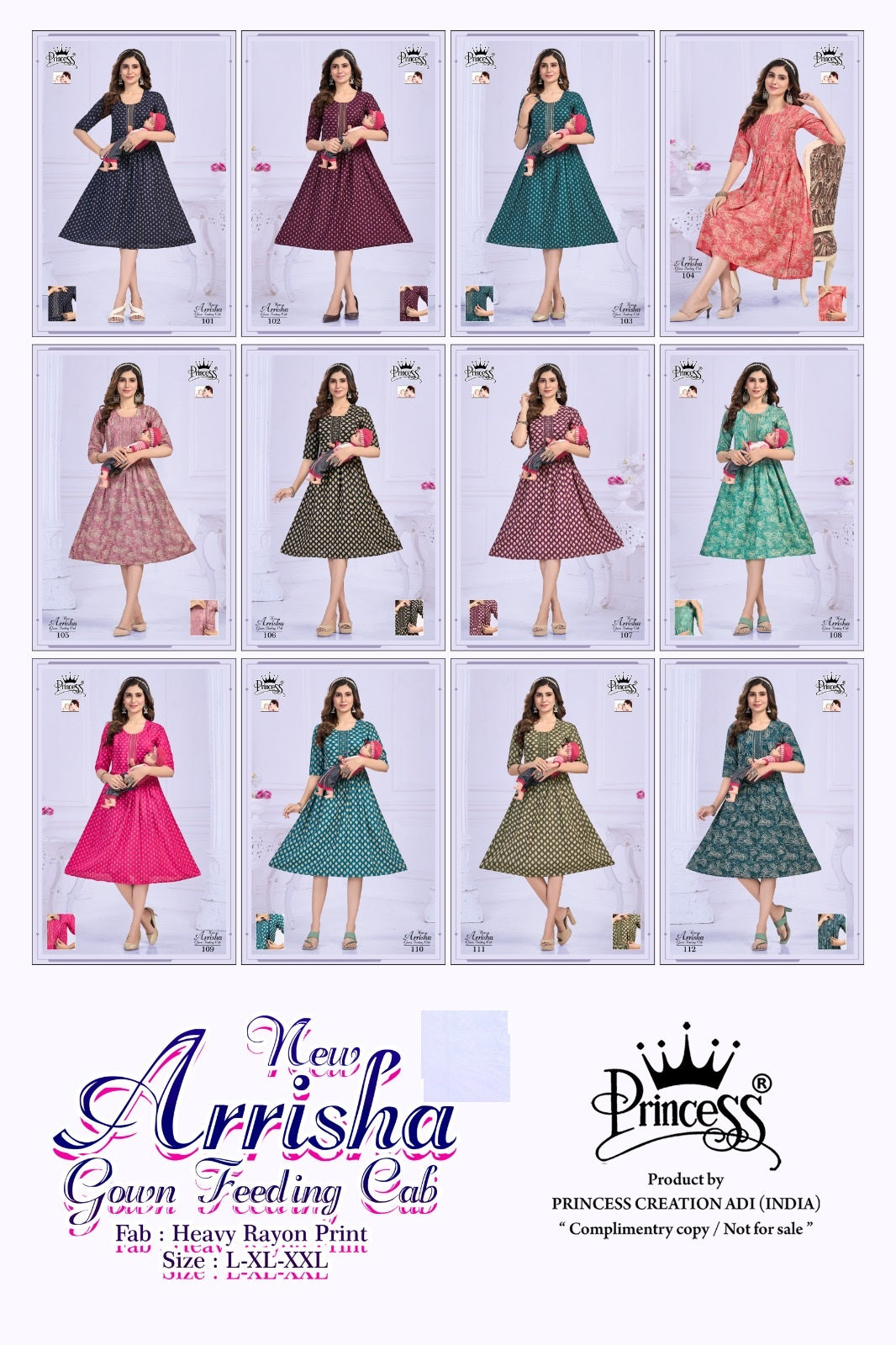 Arrisha Princess Creation Heavy Rayon Feeding Kurtis Wholesaler India