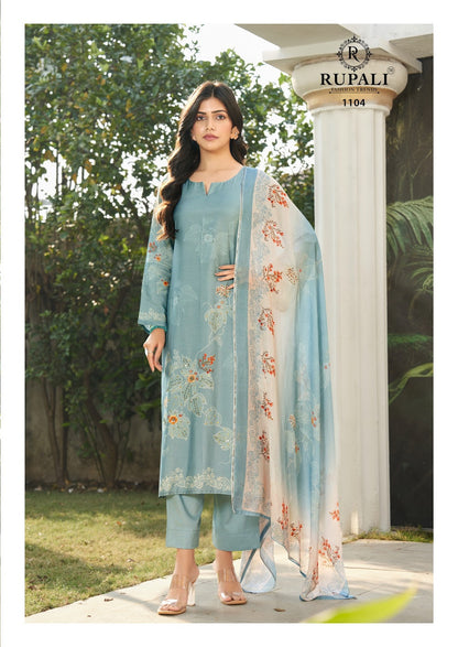 Arrosa Rupali Muslin Pant Style Suits Supplier India