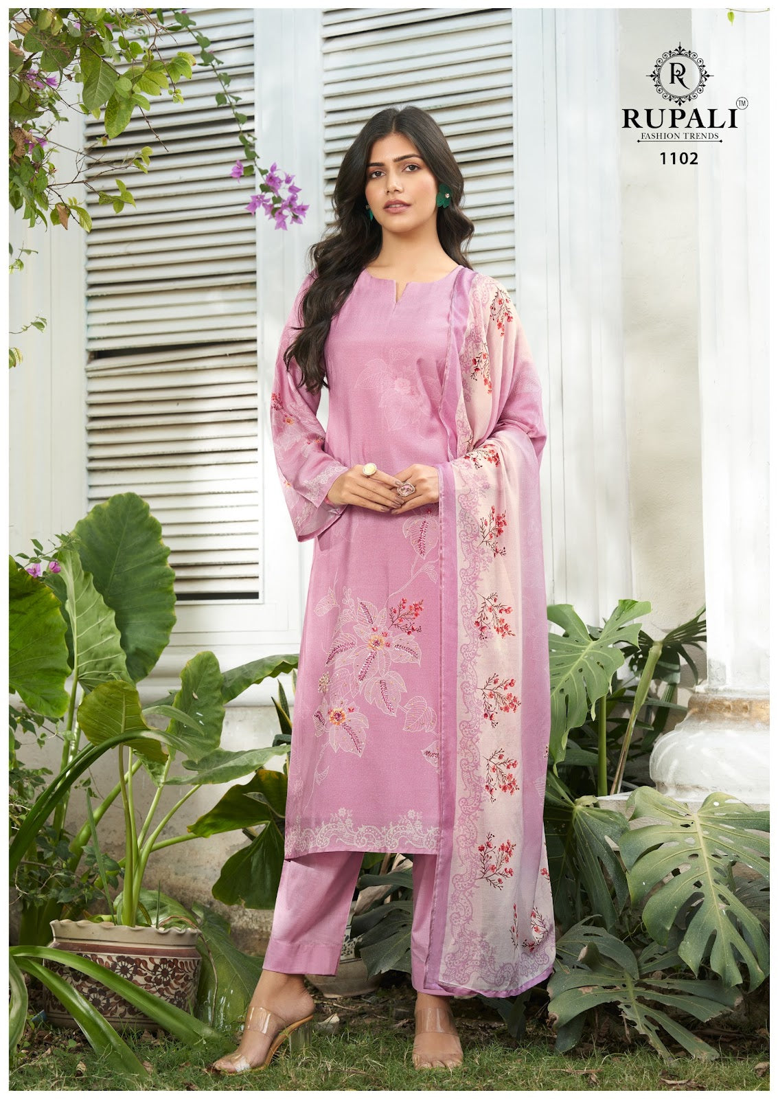 Arrosa Rupali Muslin Pant Style Suits Supplier India