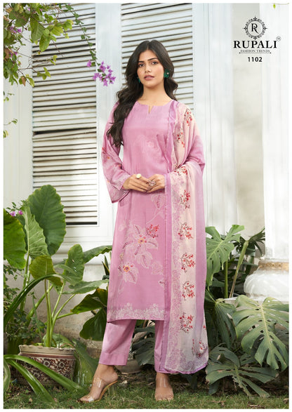 Arrosa Rupali Muslin Pant Style Suits Supplier India