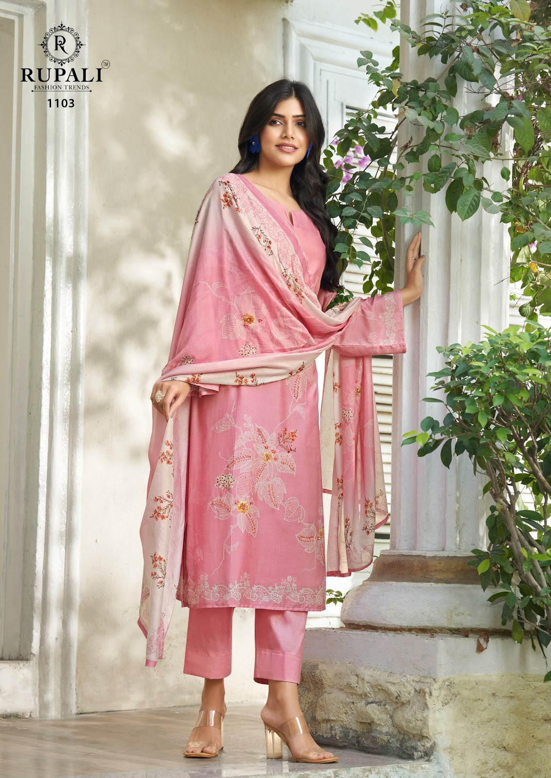 Arrosa Rupali Muslin Pant Style Suits Supplier India
