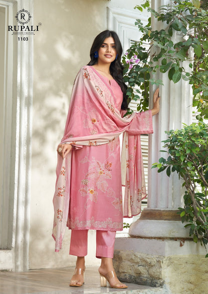 Arrosa Rupali Muslin Pant Style Suits Supplier India
