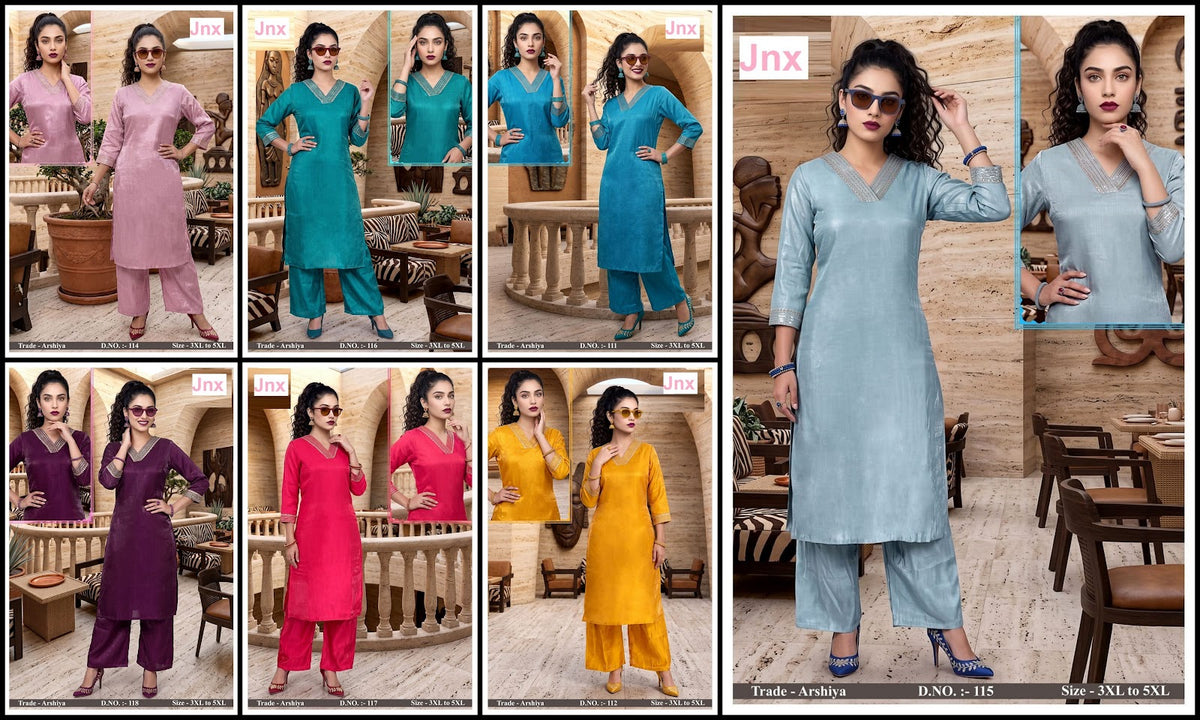Arshiya Plus Size Jnx Kurti Pant Set Exporter Ahmedabad