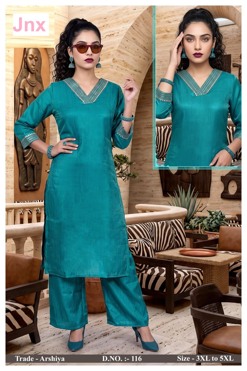 Arshiya Plus Size Jnx Kurti Pant Set Exporter Ahmedabad