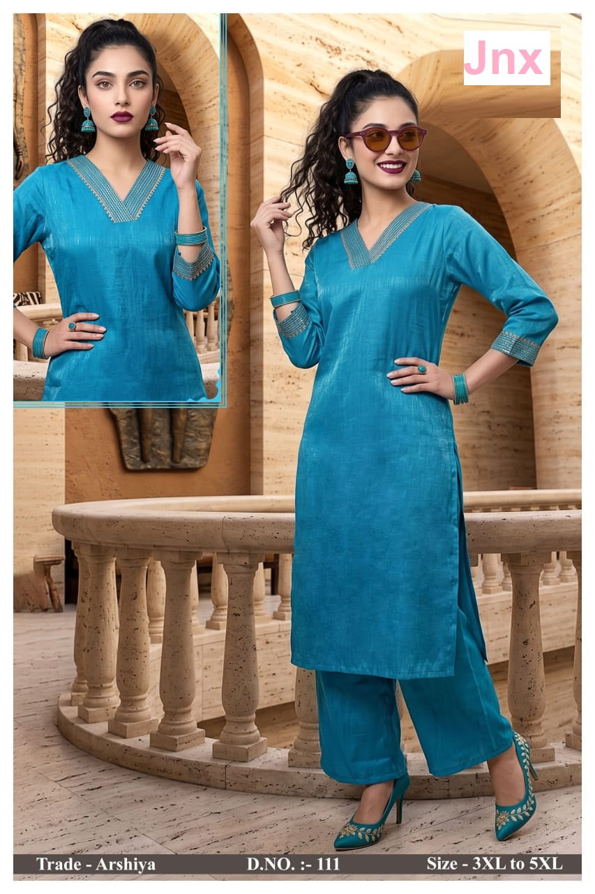 Arshiya Plus Size Jnx Kurti Pant Set Exporter Ahmedabad
