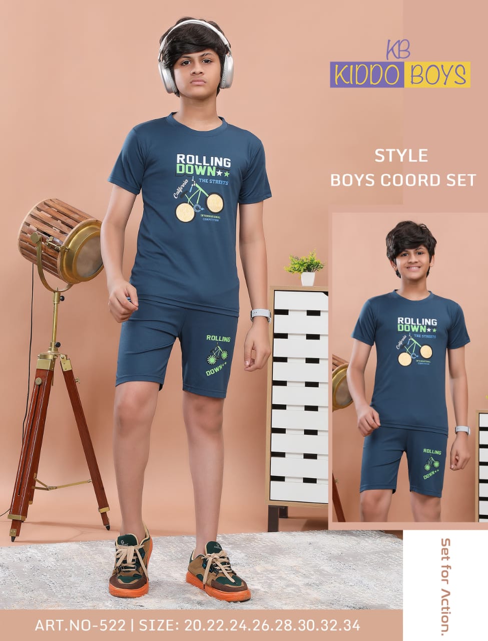 Art 522 Kiddo Tencil Lycra Boys Shorts Set Wholesale Price