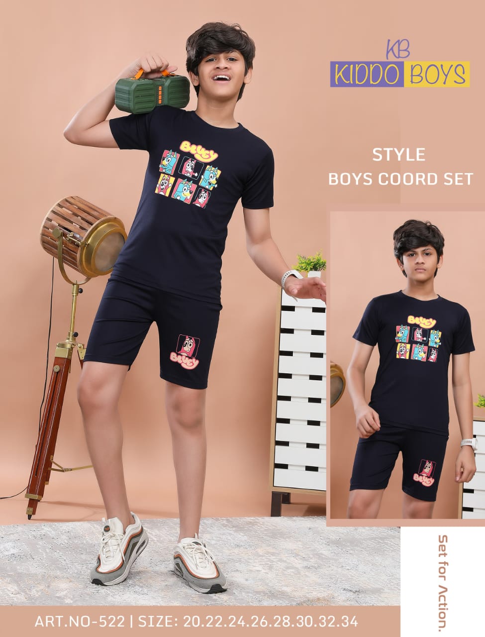 Art 522 Kiddo Tencil Lycra Boys Shorts Set Wholesale Price