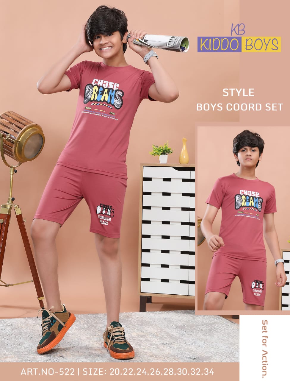 Art 522 Kiddo Tencil Lycra Boys Shorts Set Wholesale Price