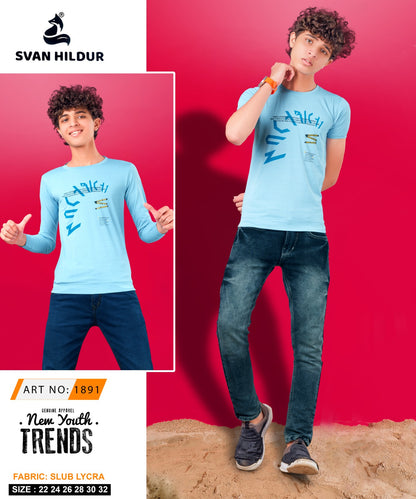 Art No 1891 Svan Hildur Slub Lycra Boys Tshirt Wholesale Rate